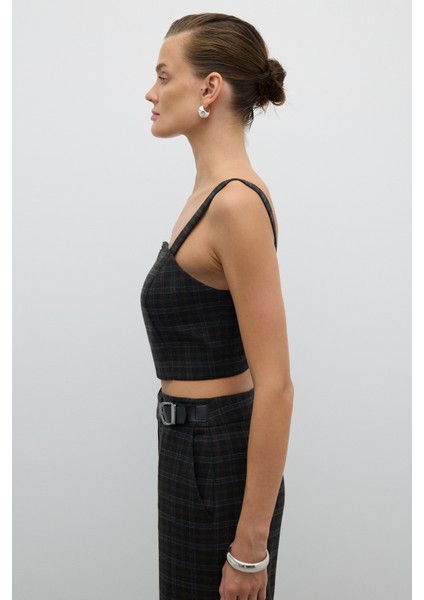 Önü Metal Fermuarlı Büstiyer Antrasit K2614001_046 modelleri