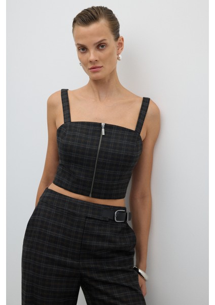 Önü Metal Fermuarlı Büstiyer Antrasit K2614001_046 fırsatları