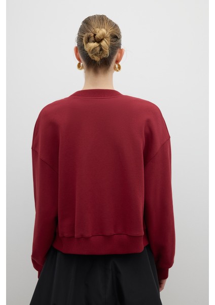 Nakışlı Önden Fermuarlı Bomber Bordo K2623825_008 fiyatları