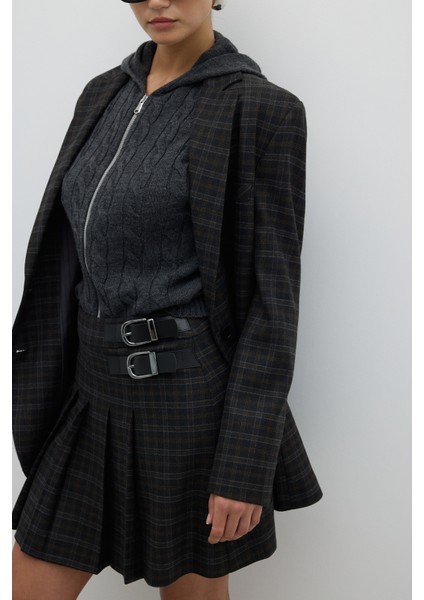 Çift Düğmeli Blazer Ceket Antrasit K2616011_046 modelleri