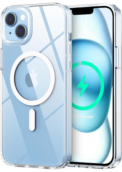 Iphone 15 Uyumlu Sararmaz Sert Şeffaf Magsafe Özellikli Kılıf