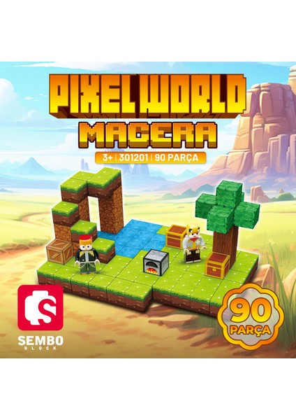 Pixelworld Macera Manyetik Mıknatıslı Küpler Yapı Bloğu Seti – 90 Parça