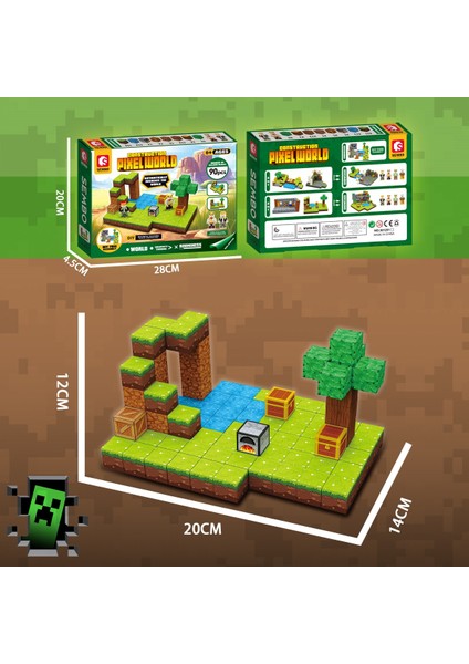 Pixelworld Macera Manyetik Mıknatıslı Küpler Yapı Bloğu Seti – 90 Parça modelleri