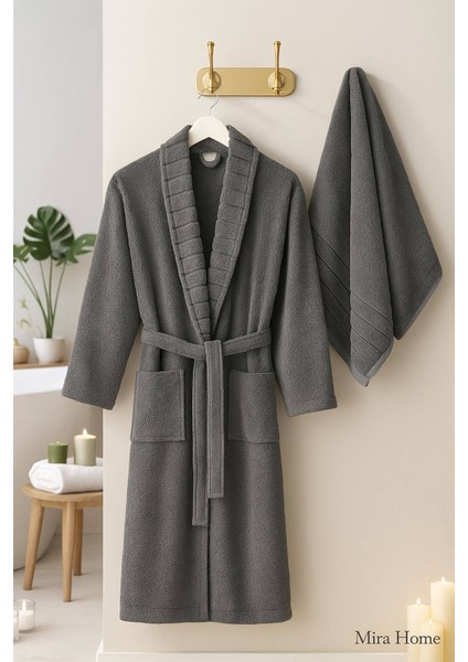 4 Parça Soft Elegance Banyo Aile Bornoz Seti %100 Pamuklu modelleri