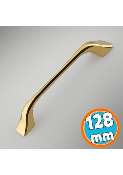 Mobilya Çekmece Mutfak Dolabı Dolap Kapak Kulpları Kulb Metal Parlak Altın Gold Kulp 128 mm
