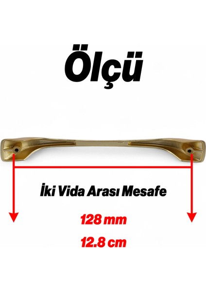 Mobilya Çekmece Mutfak Dolabı Dolap Kapak Kulpları Kulb Metal Parlak Altın Gold Kulp 128 mm modelleri