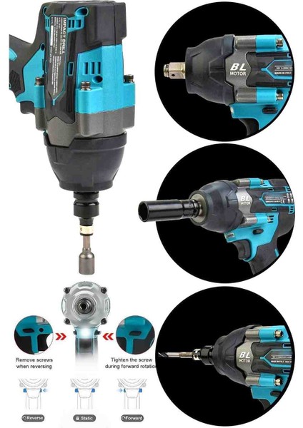 Kömürsüz Motor 600 Newton 800NM Setli Bijon Somun Sökme Sıkma Makinesi modelleri
