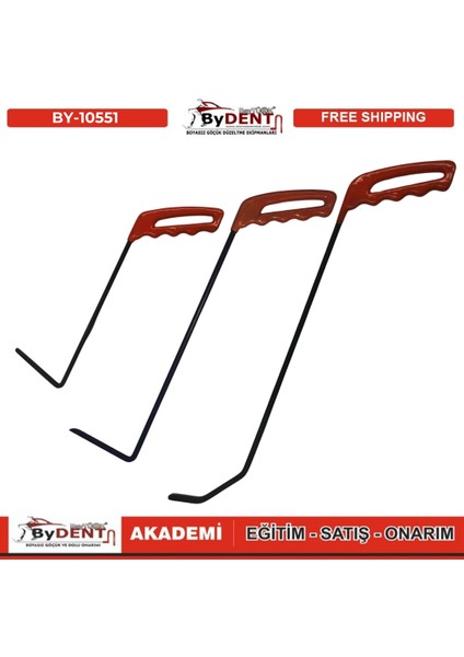 Pdr Boyasız Göçük Düzeltme 3 Parça Çubuk Seti