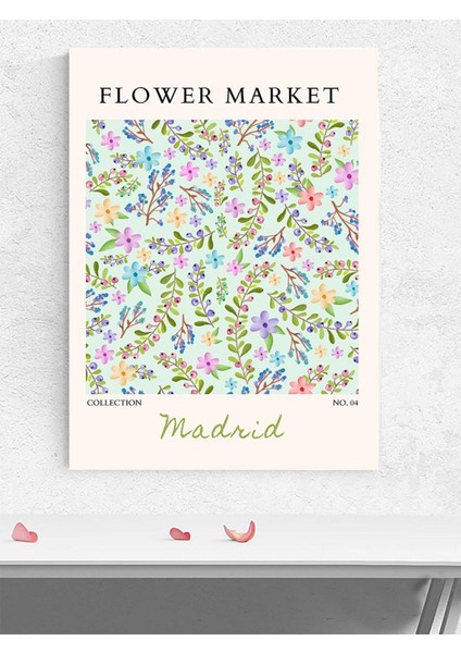 Madrid Flower Market, Ispanya Çiçek Pazarı Modern Sanat Poster - Afiş - Dekoratif Duvar Poster