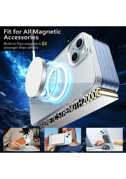 Iphone 15 Plus Uyumlu Sararmaz Sert Şeffaf Magsafe Özellikli Kılıf indirimleri