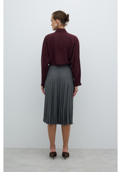 Beli Lastikli Plisoley Midi Boy Etek Gri K2615040_004 fiyatları