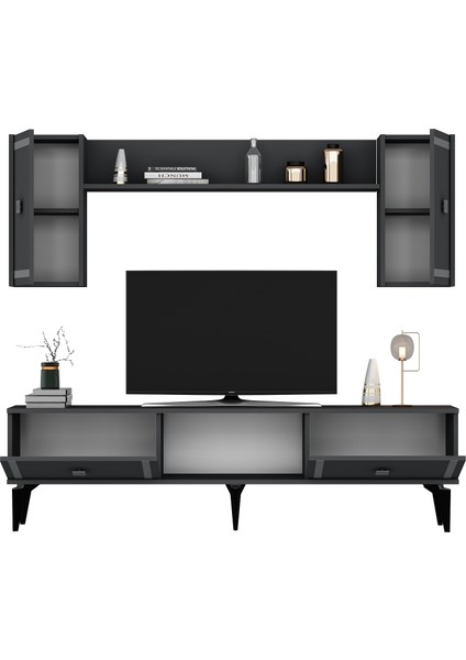 Dorukct Tv Ünitesi Takımı Antrasit-Gümüş modelleri
