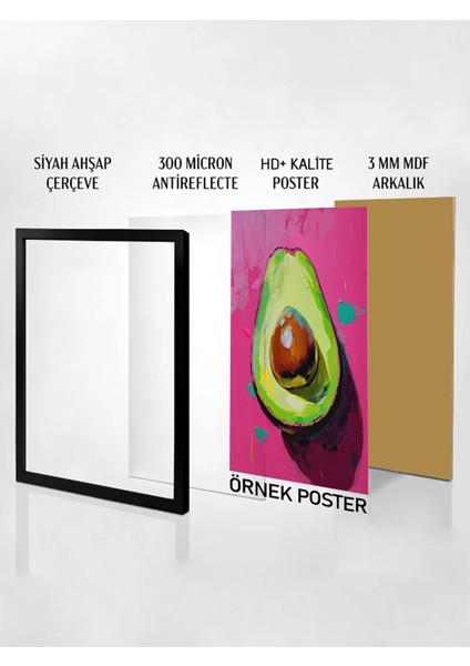 Happy Hour, Mutlu Saat, Çizim Sanatı Mutfak Çerçeveli Tablo - Çerçeveli Poster fiyatları