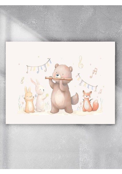 Ormanın Melodisi Bebek Odası Poster, Afiş, Kreş Çocuk Odası Dekorasyon, Yenidoğan Hediye