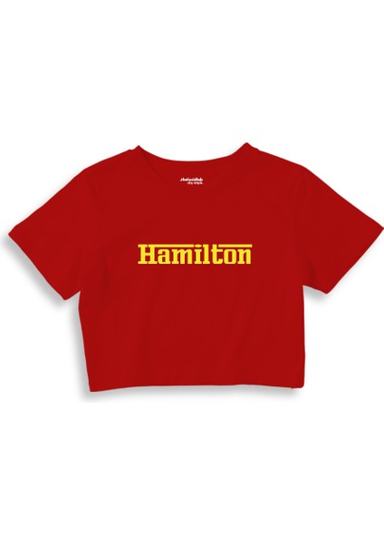 Hamilton / Ferrari Crop Tişört - Kırmızı