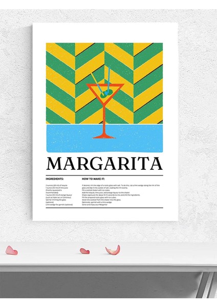Margarita Kokteyl Tarifi Pop Art Mutfak Poster - Afiş - Dekoratif Duvar Poster