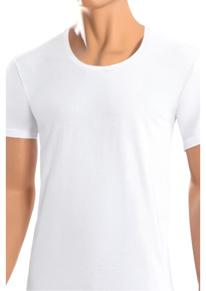 Erkek T-Shirt Açık Yaka Yarım Kollu (%100 Pamuk)