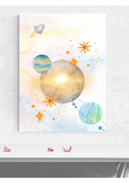 Uzay Hayaller Erkek Bebek Odası Poster, Afiş, Kreş Çocuk Odası Dekorasyon, Yenidoğan Hediye