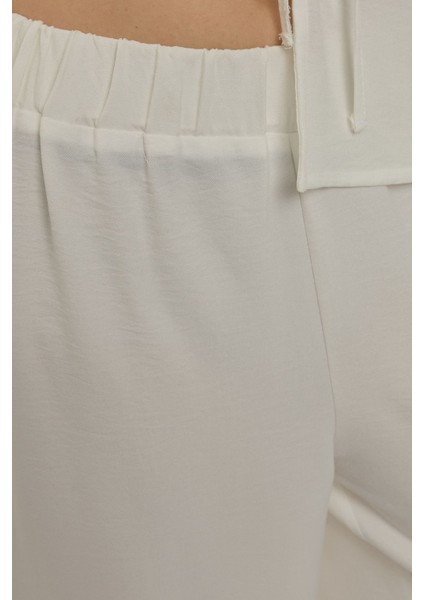 Kadın Geniş Paça Rahat Kesim Pantolon White indirimleri