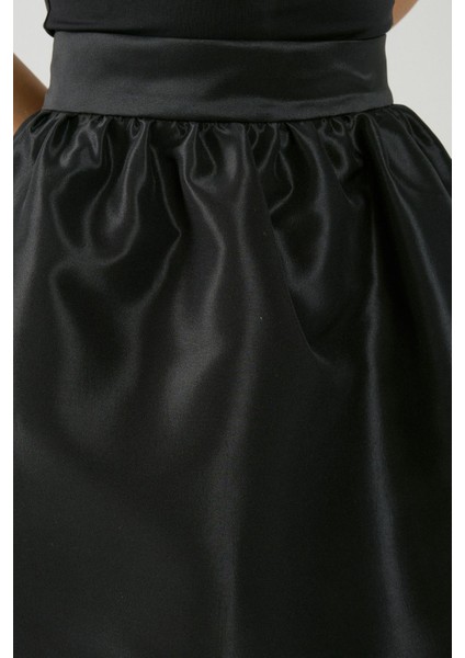 Kadın Yüksek Bel Balon Mini Etek Black fırsatları