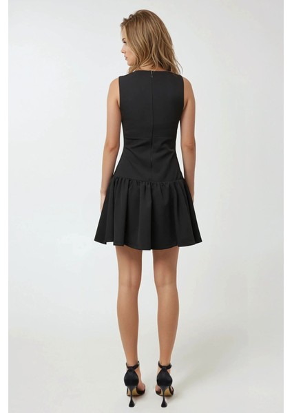 Kadın Fiyonk Detaylı Fitted Mini Dress Black modelleri