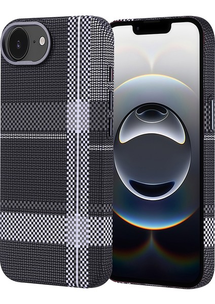 Apple iPhone 16E Kılıf M-Safe Şarj Özellikli Karbon Fiber Görünümlü Slim Nekst Kapak