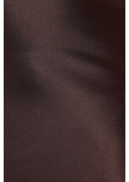 Kadın Yırtmaçlı Maxi Saten Etek Brown indirimleri