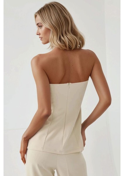 Kadın Straplez Dar Uzun Bluz Natural modelleri