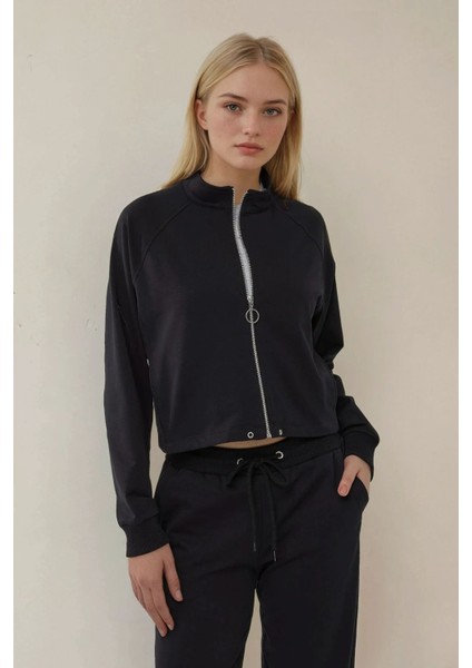 Kadın Fermuarlı Hoodie & Eşofman Altı İkili Takım Blue fiyatları