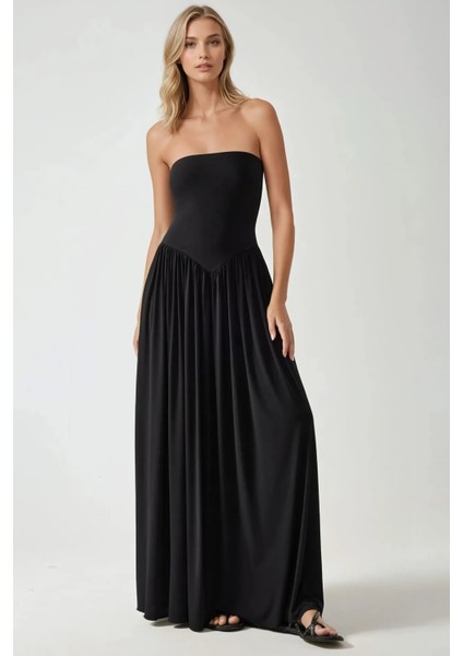 Kadın Sofie Straplez Vücuda Oturan Sandy Maxi Elbise Black fırsatları