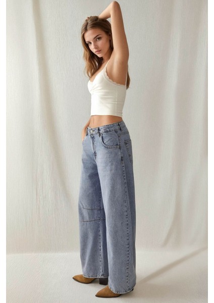 Kadın Orta Bel Barrel Jean Kot modelleri