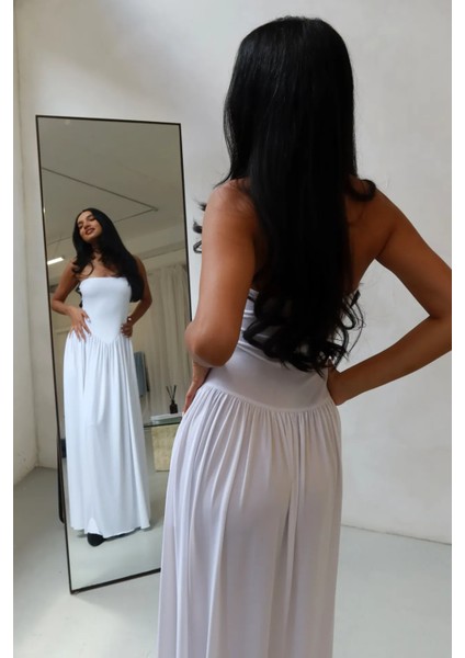 Kadın Sofie Straplez Vücuda Oturan Sandy Maxi Elbise White modelleri