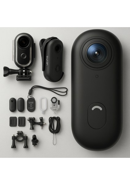 4K Ultra Hd Wifi Evcil Hayvan Yaka Kamera Pro Kiti Giyilebilir Kablosuz Aksiyon Kamerası (Siyah)