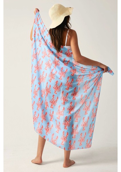 Kadın Desenli Maxi Pareo Maya Mavisi fiyatları