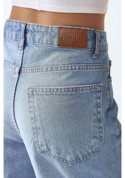 Kadın Baggy Kalıp Denim Jeans Açık Mavi Denim fırsatları