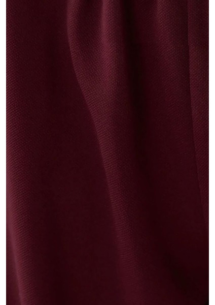 Kadın Lastikli Bel ve Geniş Paça Örme Pantolon Red