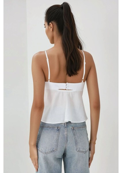 Kadın Fiyonk Detaylı V Yaka Bluz White fırsatları