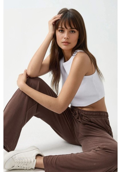 Kadın Soft Touch Geniş Paça Modal Pantolon Brown fiyatları