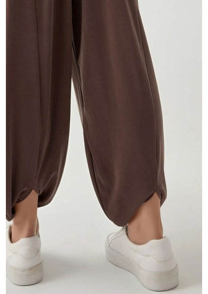 Kadın Normal Bel Modal Jogger Pantolon Kahve Kahvesi