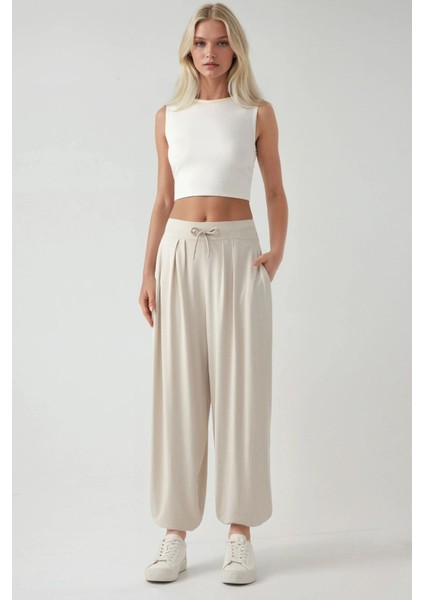 Kadın Normal Bel Modal Jogger Pantolon Natural fiyatları
