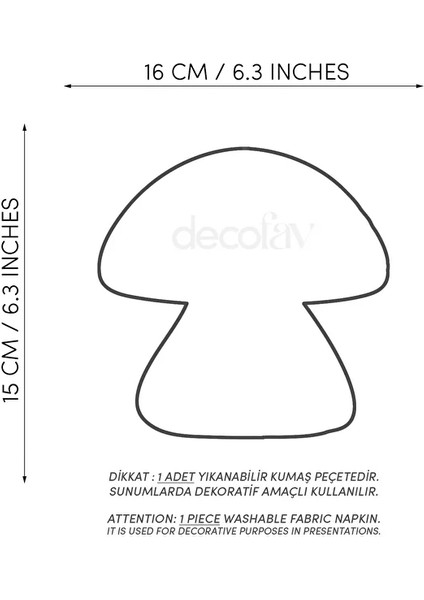 Mantar Form Sonbahar Temalı Nakışlı Kumaş Kokteyl Peçetesi 1 Adet fiyatları