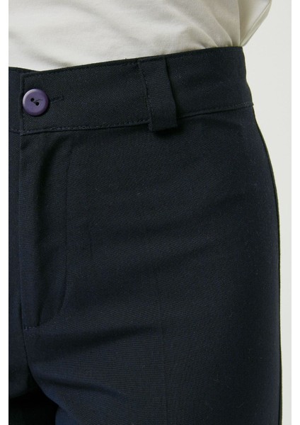 Kadın Yüksek Bel Straight Kumaş Pantolon Blue fırsatları