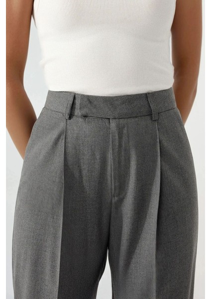 Kadın Şık Düz Paça Pantolon Grey fırsatları