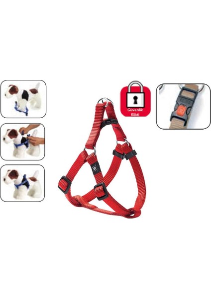 Kilitli Göğüs Tasma M 40-70Cm Kırmızı