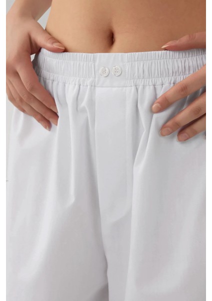 Kadın Yüksek Bel Rahat Kesim Pantolon White modelleri