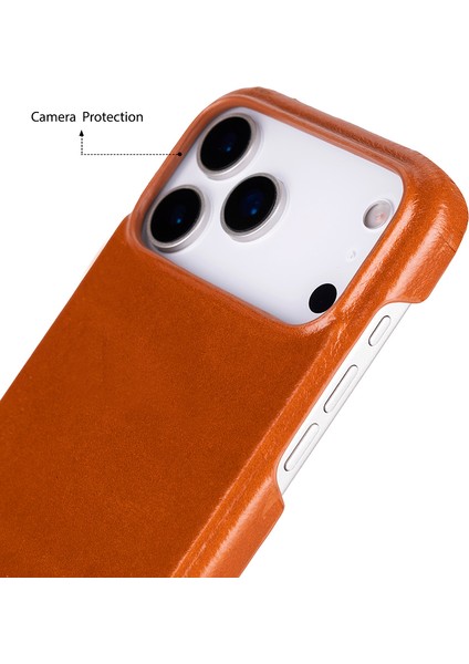 Apple iPhone 17 Pro Max Için, Hakiki Deri, El Yapımı Kılıf, Magsafe ile Uyumlu, Iç Yüzeyi Kadife, Gölgeli Taba fırsatları