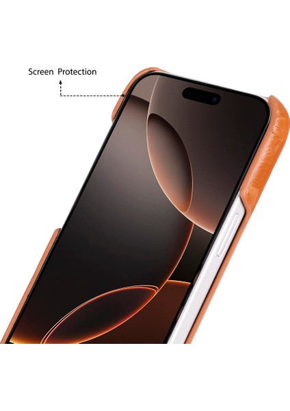 Apple iPhone 17 Pro Max Için, Hakiki Deri, El Yapımı Kılıf, Magsafe ile Uyumlu, Iç Yüzeyi Kadife, Gölgeli Taba indirimleri