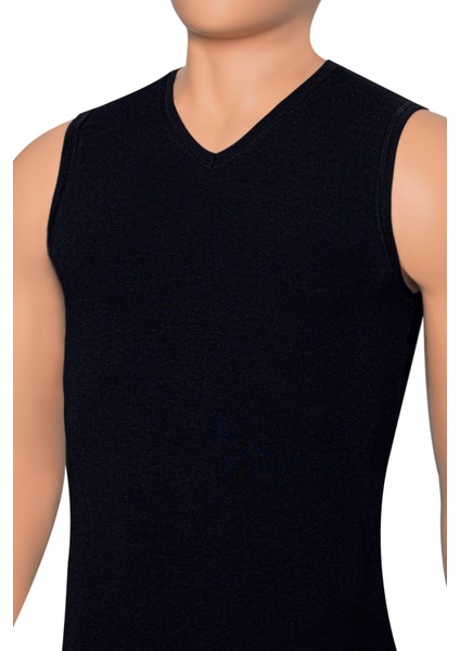 Erkek Atlet V Yaka Sıfır Kol (%96 Pamuk - %4 Elastan)