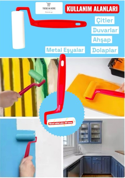 10 cm Plastik Saplı Parmak Rulo Boyama Rulosu Dar Alanlarda Çok Kullanışlı Lüks Ürün fırsatları