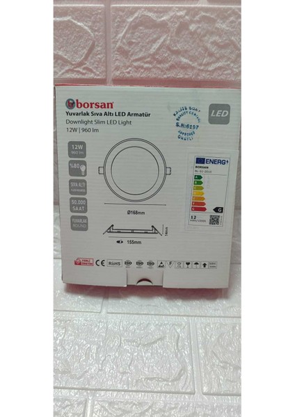 Ekim Aydınlatma 12 W Yuvarlak Sıva Altı Slim LED Armatür Beyaz